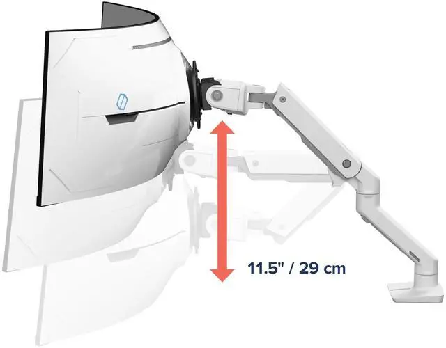 Alt view image 6 of 8 - Ergotron Mounting Arm for Monitor Curved Screen Display White 45693216