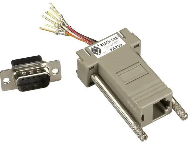 Main image of Black Box Modular Adapter Kit DB9 Male to RJ45 Female 8-Wire