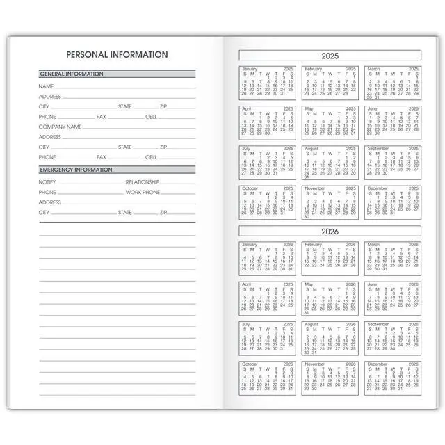 Alt view image 6 of 6 - At-A-Glance Pocket Size Planner Refill 6 1/8x3.5 White 2026 7090610