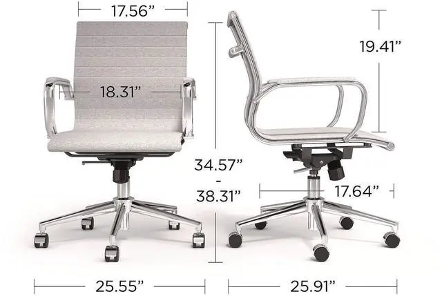 Alt view image 3 of 6 - Alera Siskin Fabric Managers Chair Supports Up to 275 lb 16.93 to 20.67 Seat Height Gray Seat Gray Back Chrome Base ALESK4244