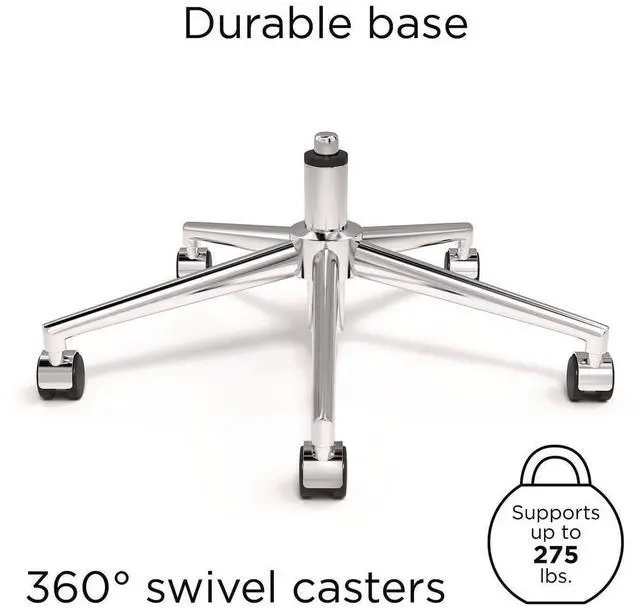 Alt view image 4 of 6 - Alera Siskin Fabric Managers Chair Supports Up to 275 lb 16.93 to 20.67 Seat Height Gray Seat Gray Back Chrome Base ALESK4244
