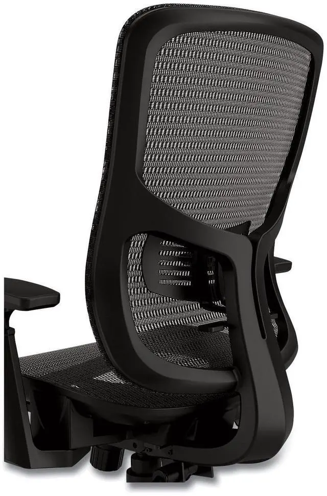 Alt view image 2 of 7 - Alera Hollins Ergonomic Mesh Swivel Task Chair Supports Up to 275lb 18.57 to 22.54 Seat Height Black Seat/Back Black Base ALEHL42BME18