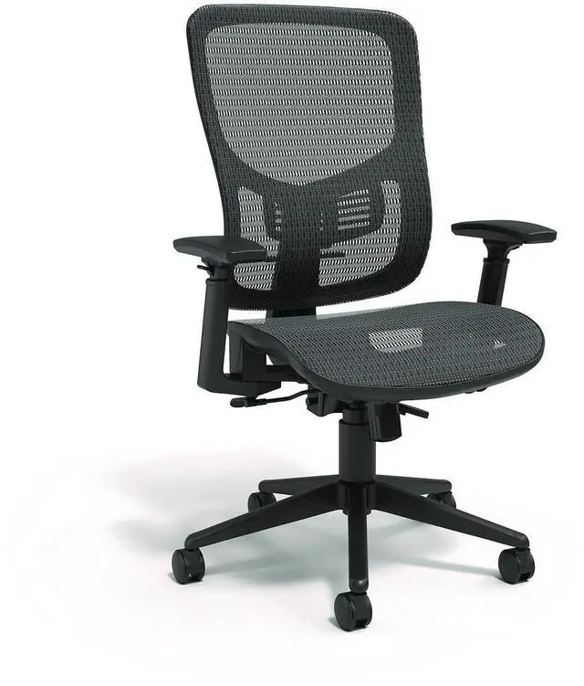 Main image of Alera Hollins Ergonomic Mesh Swivel Task Chair Supports Up to 275lb 18.57 to 22.54 Seat Height Black Seat/Back Black Base ALEHL42BME18