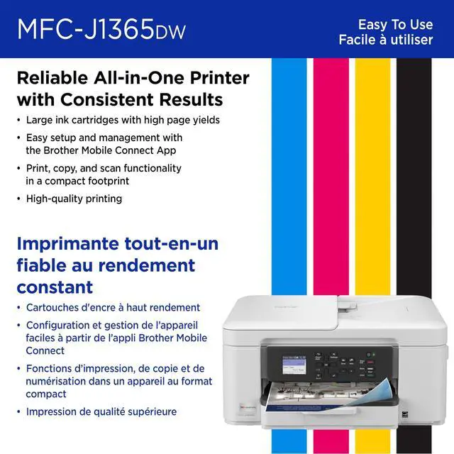 Alt view image 5 of 7 - Brother MFCJ1365DW Inkjet Multifunction Printer Color