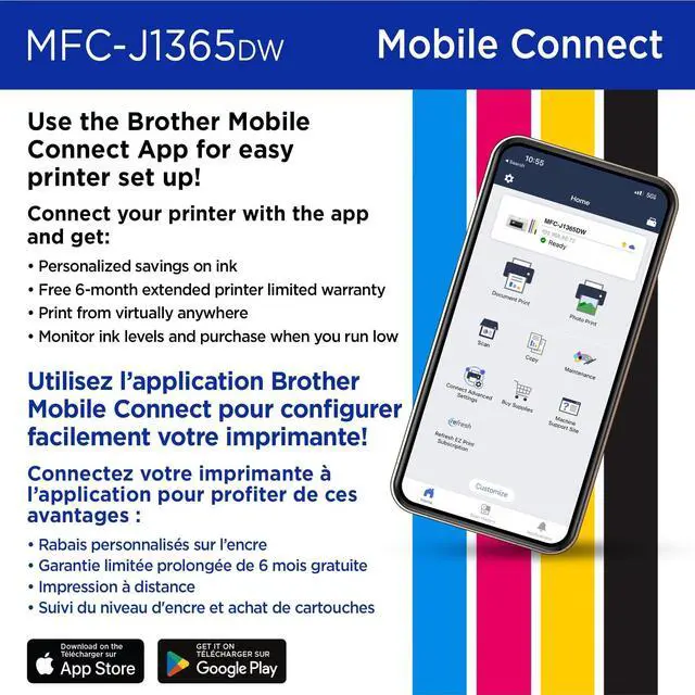 Alt view image 6 of 7 - Brother MFCJ1365DW Inkjet Multifunction Printer Color