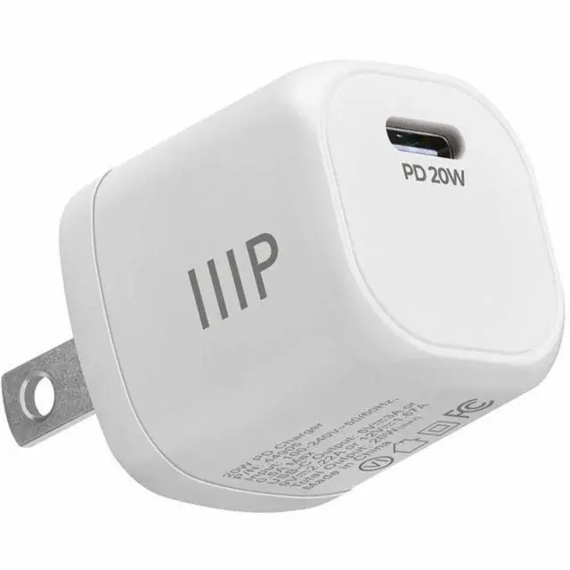 Alt view image 7 of 7 - Monoprice 20W USBC Mini Cubic Wall Charger White