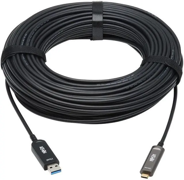 Alt view image 2 of 7 - Tripp Lite 30m USB-A 3.2 Gen 2 to USB-C Plenum-Rated AOC Cable Black U428F30MD3