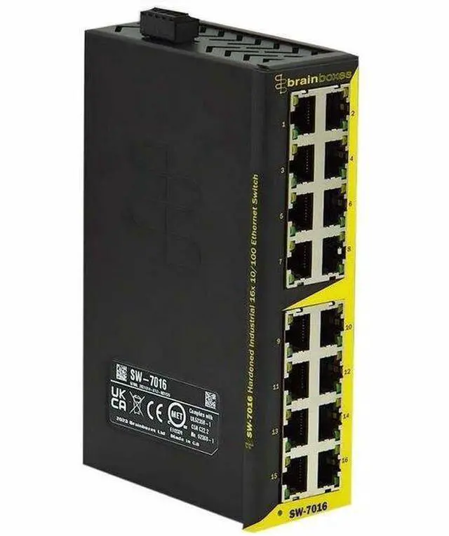 Main image of Brainboxes SW-7016 Hardened Industrial 16x 10/100 Ethernet Switch