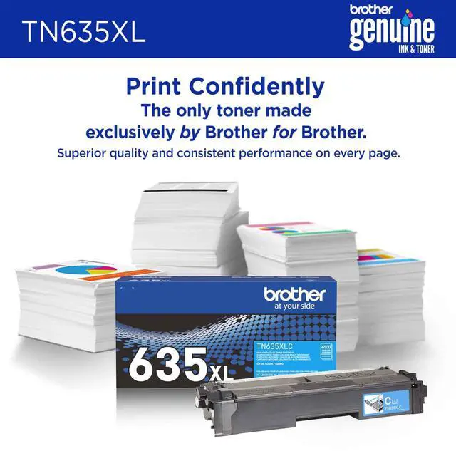 Alt view image 3 of 7 - Brother Genuine TN635XLC High Yield Cyan Toner Cartridge, 1 Pack