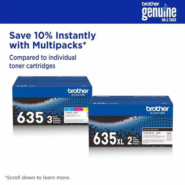 Alt view image 6 of 7 - Brother Genuine TN635XLC High Yield Cyan Toner Cartridge, 1 Pack