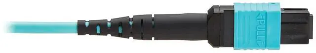 Alt view image 6 of 6 - Eaton Tripp Lite Series 100G Multimode 50/125 OM4 Fiber Optic Cable 12F MPO/MPO-PC F/F Type-A Polarity OFNP Aqua 1 m 3.3 ft. TAA N845A01M12TAA