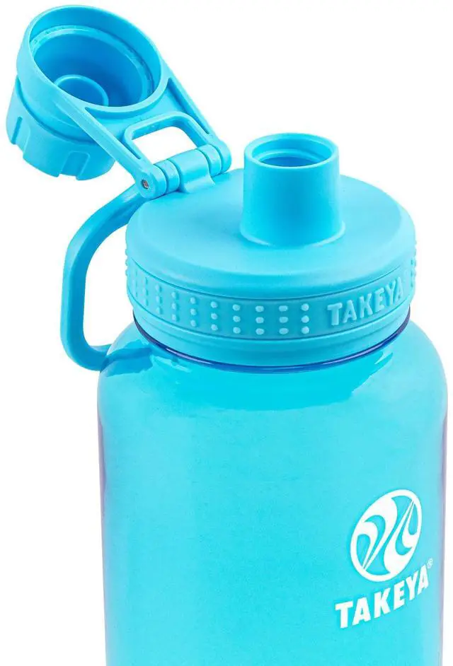 Alt view image 2 of 2 - Tritan Plastic Water Bottle 40 oz Breezy Blue 50409