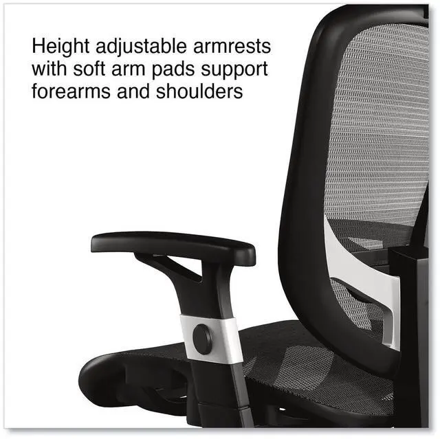 Alt view image 7 of 8 - Alera Minerva Ergonomic Mesh Swivel Task Chair - Supports Up to 275lb - 17.24 to 20.98 Seat Height - Gray Seat/Back, Silver Base ALEMV41BME48