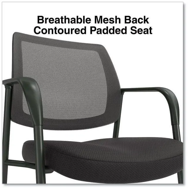 Alt view image 2 of 6 - Alera Wessex Mesh Fabric Guest Chair 24.41 x 23.62 x 35.04 Black Seat Black Back Black Base ALEWX43BME17