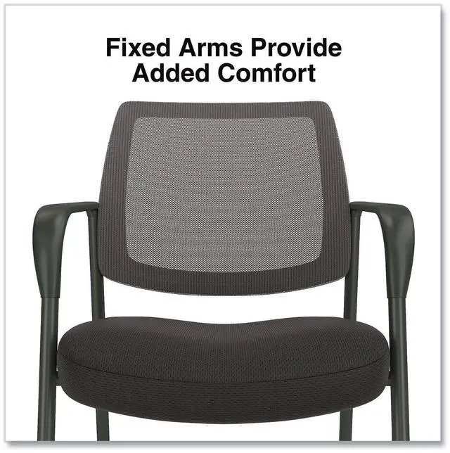 Alt view image 3 of 6 - Alera Wessex Mesh Fabric Guest Chair 24.41 x 23.62 x 35.04 Black Seat Black Back Black Base ALEWX43BME17
