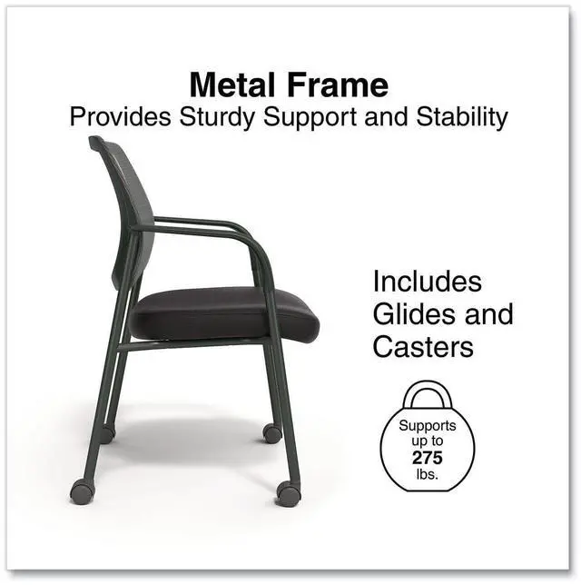 Alt view image 4 of 6 - Alera Wessex Mesh Fabric Guest Chair 24.41 x 23.62 x 35.04 Black Seat Black Back Black Base ALEWX43BME17