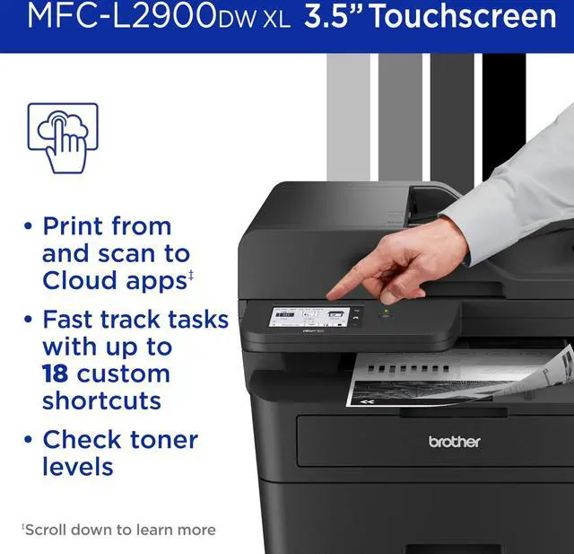 Alt view image 5 of 6 - Brother MFC-L2900DWXL Wired & Wireless Laser Multifunction Printer Monochrome