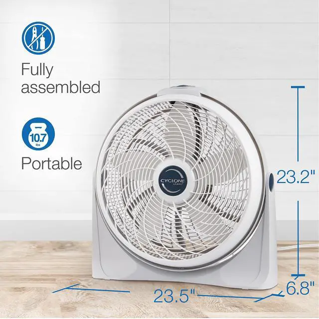 Alt view image 5 of 6 - Lasko 3520 Cyclone Pivoting Floor Fan