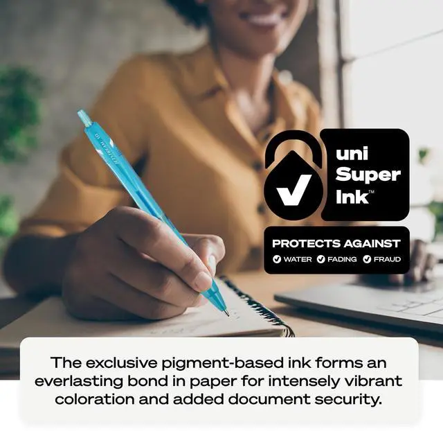 Alt view image 4 of 6 - Jetstream Elements Hybrid Gel Pen Retractable Medium 1 mm Black Ink Translucent Black/Black Barrel Dozen 70123