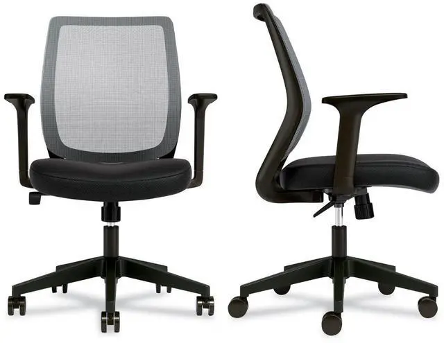 Alt view image 4 of 7 - Alera Wessex Ergonomic Fabric Mesh Swivel Task Chair Supports Up to 275lbs 17.09 to 20.83 Seat Height Black Seat/Back/Base ALEWX42BME17