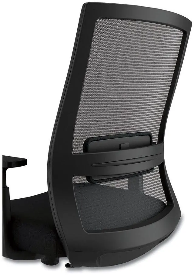 Alt view image 3 of 7 - Alera Ashdale Ergonomic Fabric Swivel Task Chair Supports 275 lb 18.15 to 21.89 Seat Height Black Seat/Back Silver Base ALEAD41BME17