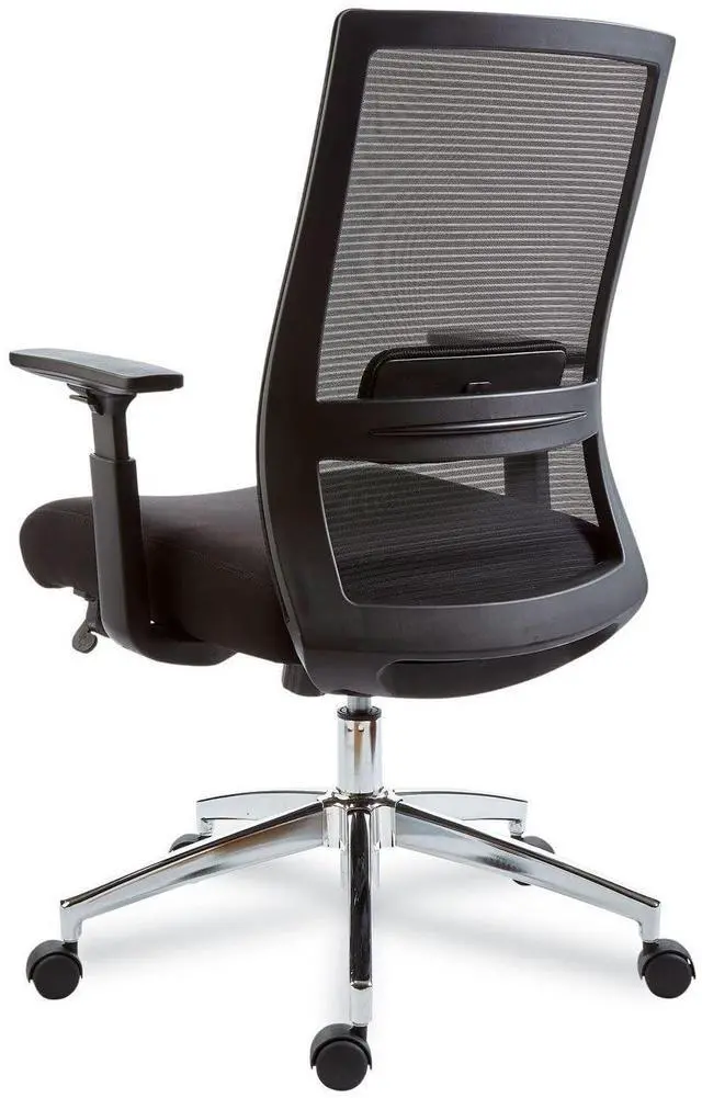 Alt view image 6 of 7 - Alera Ashdale Ergonomic Fabric Swivel Task Chair Supports 275 lb 18.15 to 21.89 Seat Height Black Seat/Back Silver Base ALEAD41BME17