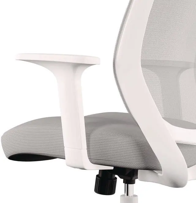 Alt view image 2 of 7 - Alera Wessex Ergonomic Fabric Mesh Swivel Task Chair Supports 275 lb 17.09 to 20.83 Seat Height Gray Seat/Back White Base ALEWX42BME47