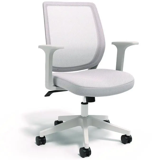 Main image of Alera Wessex Ergonomic Fabric Mesh Swivel Task Chair Supports 275 lb 17.09 to 20.83 Seat Height Gray Seat/Back White Base ALEWX42BME47
