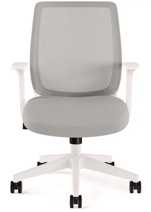 Alt view image 6 of 7 - Alera Wessex Ergonomic Fabric Mesh Swivel Task Chair Supports 275 lb 17.09 to 20.83 Seat Height Gray Seat/Back White Base ALEWX42BME47