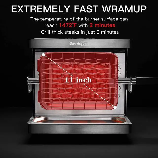Alt view image 3 of 7 - Geek Chef Outdoor Propane Gas Grill Infrared GPG1702