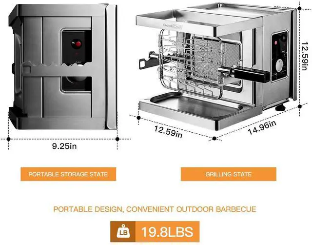 Alt view image 6 of 7 - Geek Chef Outdoor Propane Gas Grill Infrared GPG1702