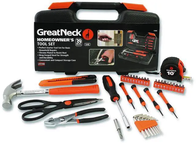 Main image of Homeowner's 39-Piece Tool Set 12.38" x 3" x 7.25" Carry Case 73802