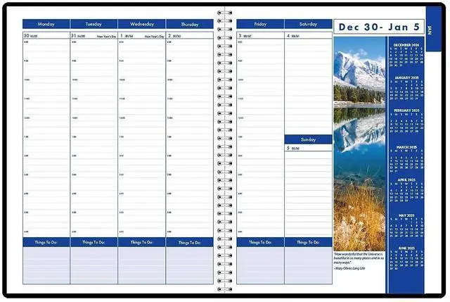 Alt view image 2 of 7 - House of Doolittle Earthscapes Weekly/Monthly Planner 11x8.5 Black 2026