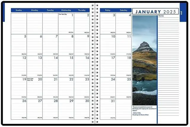Alt view image 3 of 7 - House of Doolittle Earthscapes Weekly/Monthly Planner 11x8.5 Black 2026