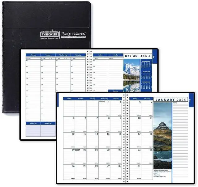 Alt view image 4 of 7 - House of Doolittle Earthscapes Weekly/Monthly Planner 11x8.5 Black 2026
