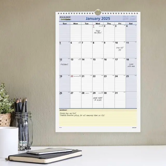 Alt view image 4 of 7 - AT-A-GLANCE® QuickNotes® 2026 Monthly Desk Wall Calendar, Medium, 12" x 17"