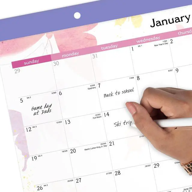 Alt view image 5 of 7 - AT-A-GLANCE® Watercolors 2026 Monthly Desk Pad Calendar, Compact, 17 3/4" x 11"