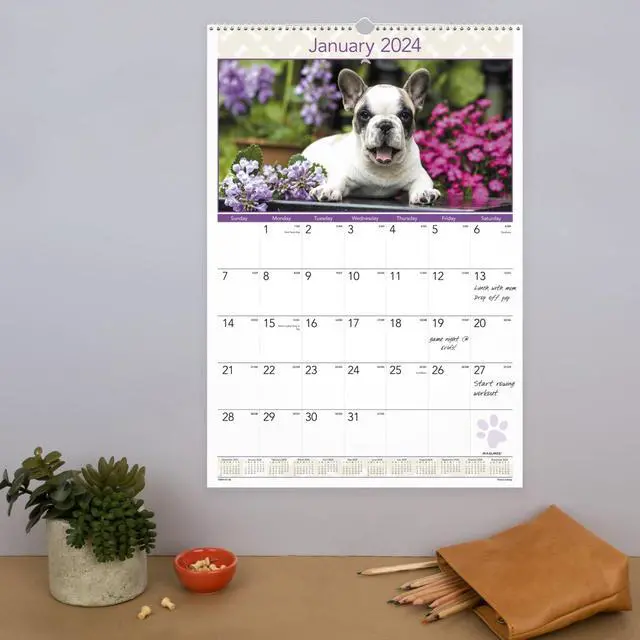 Alt view image 3 of 7 - AT-A-GLANCE® 2026 Puppies Monthly Wall Calendar, Large, 15 1/2" x 22 3/4"