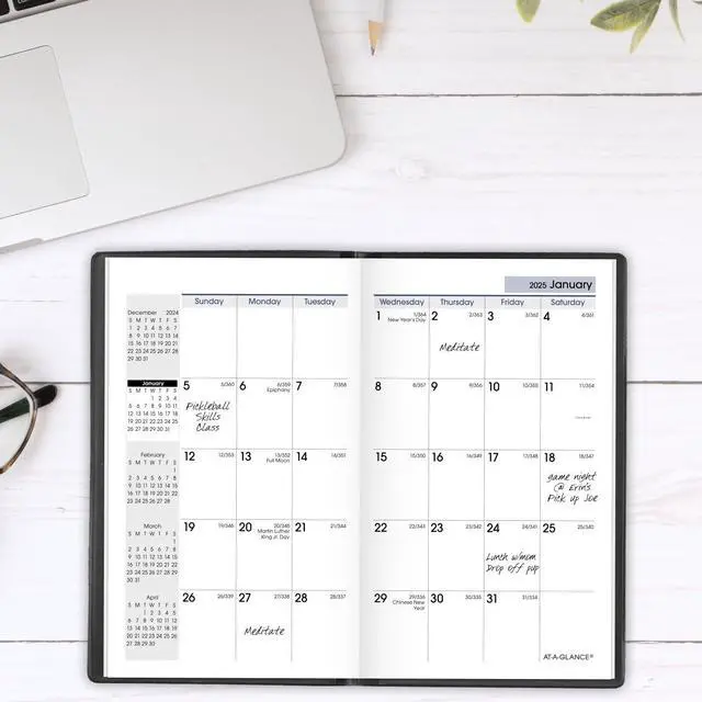 Alt view image 2 of 6 - AT-A-GLANCE® DayMinder® 2026 Monthly Planner, Black, Pocket, 3 1/2" x 6"
