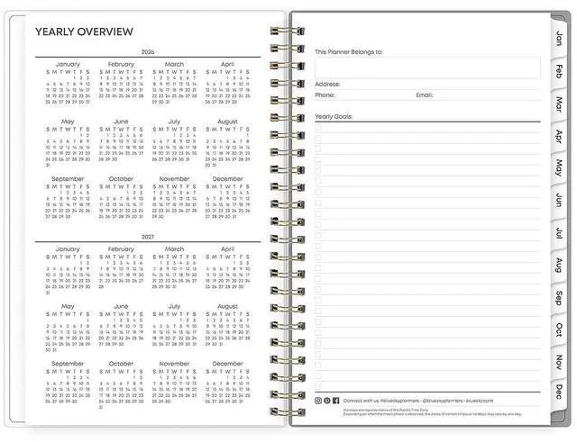 Alt view image 4 of 7 - Blue Sky Sophie Frosted Weekly/Monthly Planner Floral 12-Month Jan-Dec 2026