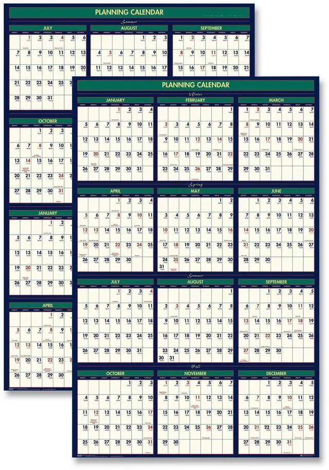 Main image of House of Doolittle Four Seasons Reversible Business Calendar 24x37 2025-2026