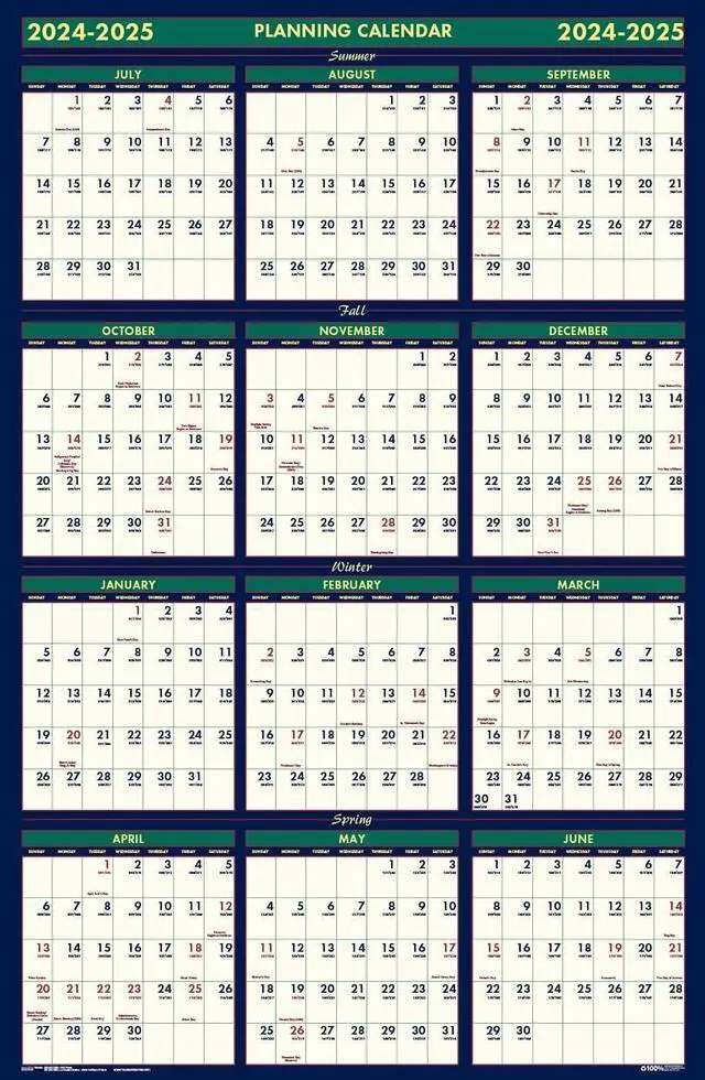 Alt view image 2 of 2 - House of Doolittle Four Seasons Reversible Business Calendar 24x37 2025-2026