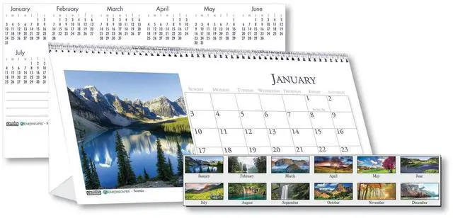 Main image of House of Doolittle Recycled Scenic Desk Tent Monthly Calendar 8.5x4.5 2026 3649