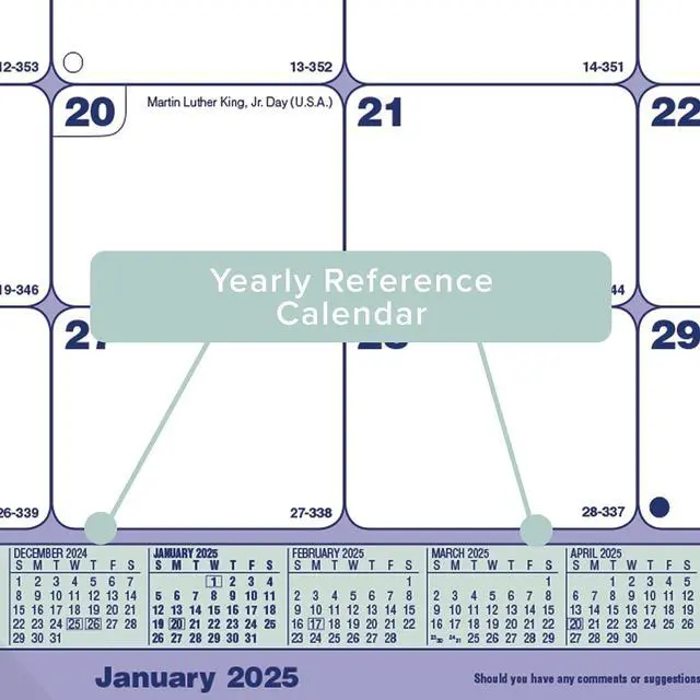 Alt view image 5 of 7 - 2026 Brownline® Monthly Desk Pad Calendar, 17-3/4" x 10-7/8", Blue/White, January To December, C181700