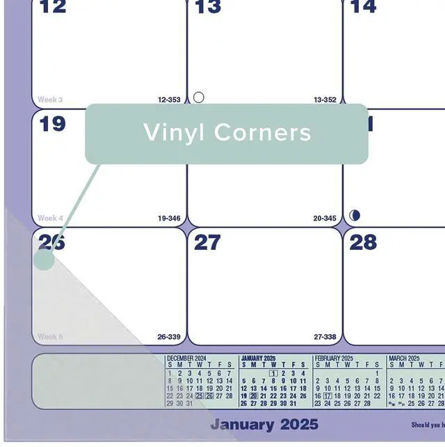 Alt view image 4 of 7 - 2026 Brownline® Monthly Desk Pad Calendar, 17-3/4" x 10-7/8", Blue/White, January To December, C181700