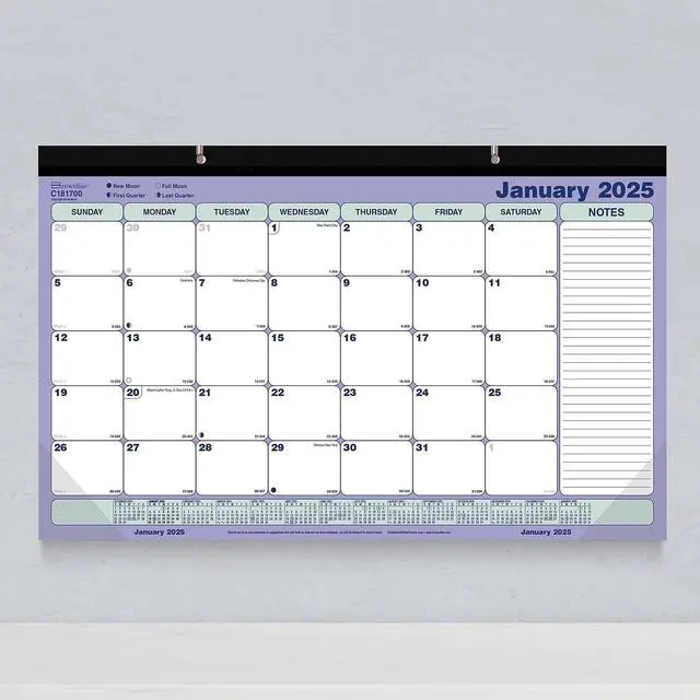 Alt view image 6 of 7 - 2026 Brownline® Monthly Desk Pad Calendar, 17-3/4" x 10-7/8", Blue/White, January To December, C181700