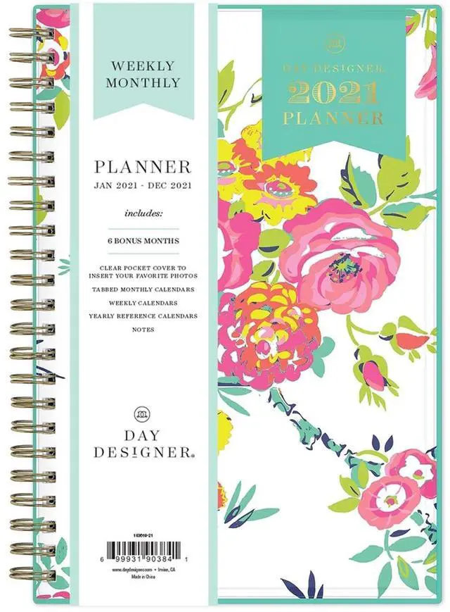 Main image of Blue Sky Day Designer Weekly/Monthly Planner 8x5 White/Floral 2026 BLS103619