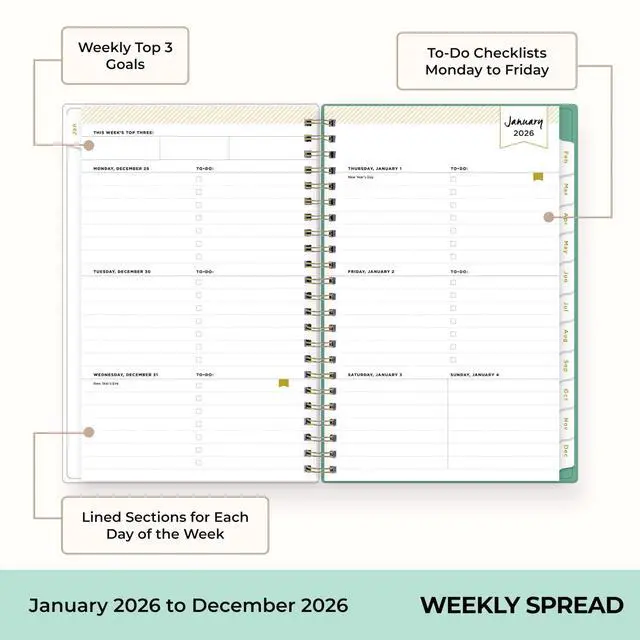 Alt view image 3 of 7 - Blue Sky Day Designer Weekly/Monthly Planner 8x5 White/Floral 2026 BLS103619