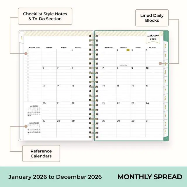 Alt view image 4 of 7 - Blue Sky Day Designer Weekly/Monthly Planner 8x5 White/Floral 2026 BLS103619