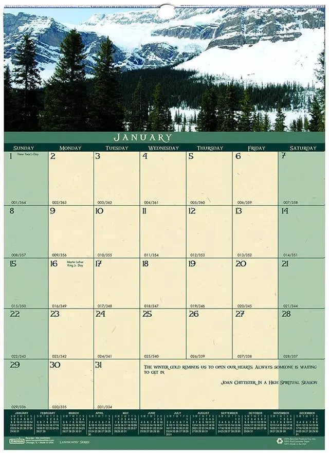 Main image of House of Doolittle Recycled Landscapes Monthly Wall Calendar 12 x 16.5 2026